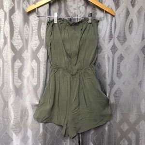 Strapless Army Green Romper